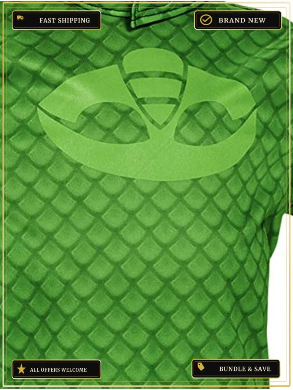 Kids Gekko Costume Jumpsuit with Detachable Tail and Headpiece